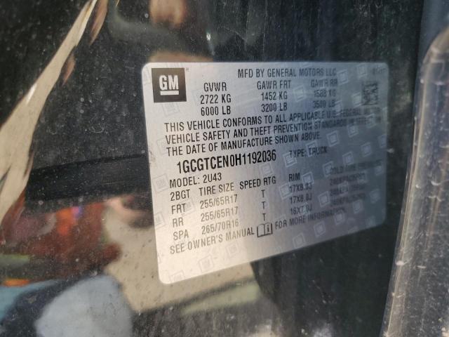 2017 Chevrolet Colorado Lt VIN: 1GCGTCEN0H1192036 Lot: 55950264