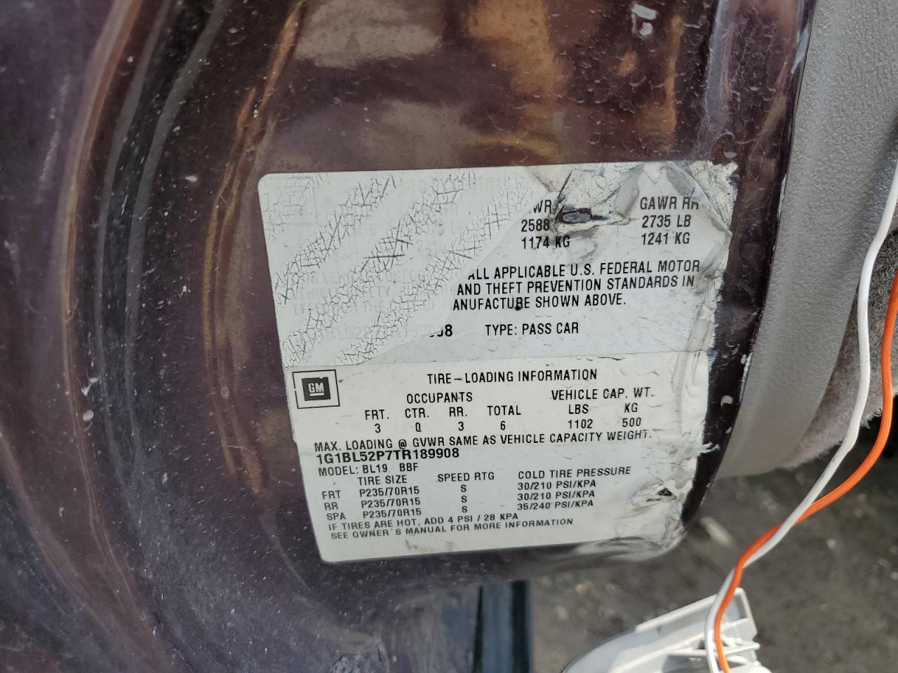 1G1BL52P7TR189908 1996 Chevrolet Caprice / Impala Classic Ss