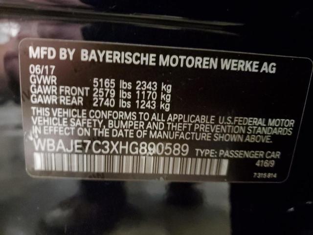 VIN WBAJE7C3XHG890589 2017 BMW 5 Series, 540 XI no.12