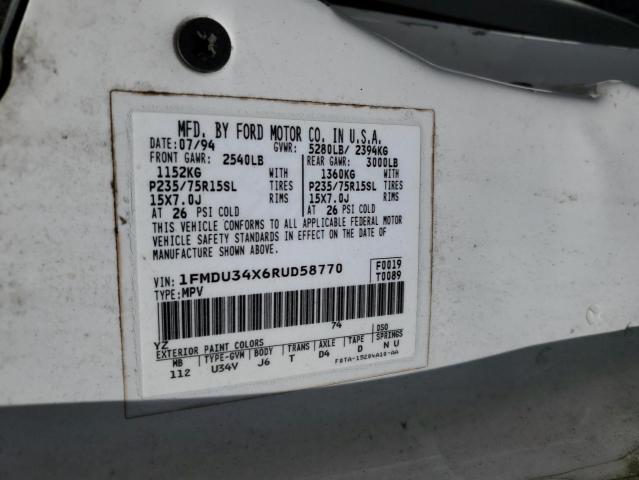 1994 Ford Explorer VIN: 1FMDU34X6RUD58770 Lot: 55396094