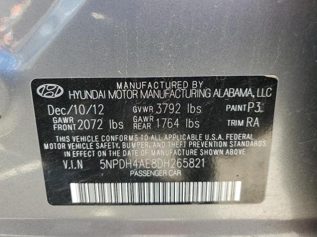 2013 Hyundai Elantra Gls VIN: 5NPDH4AE8DH265821 Lot: 57517294