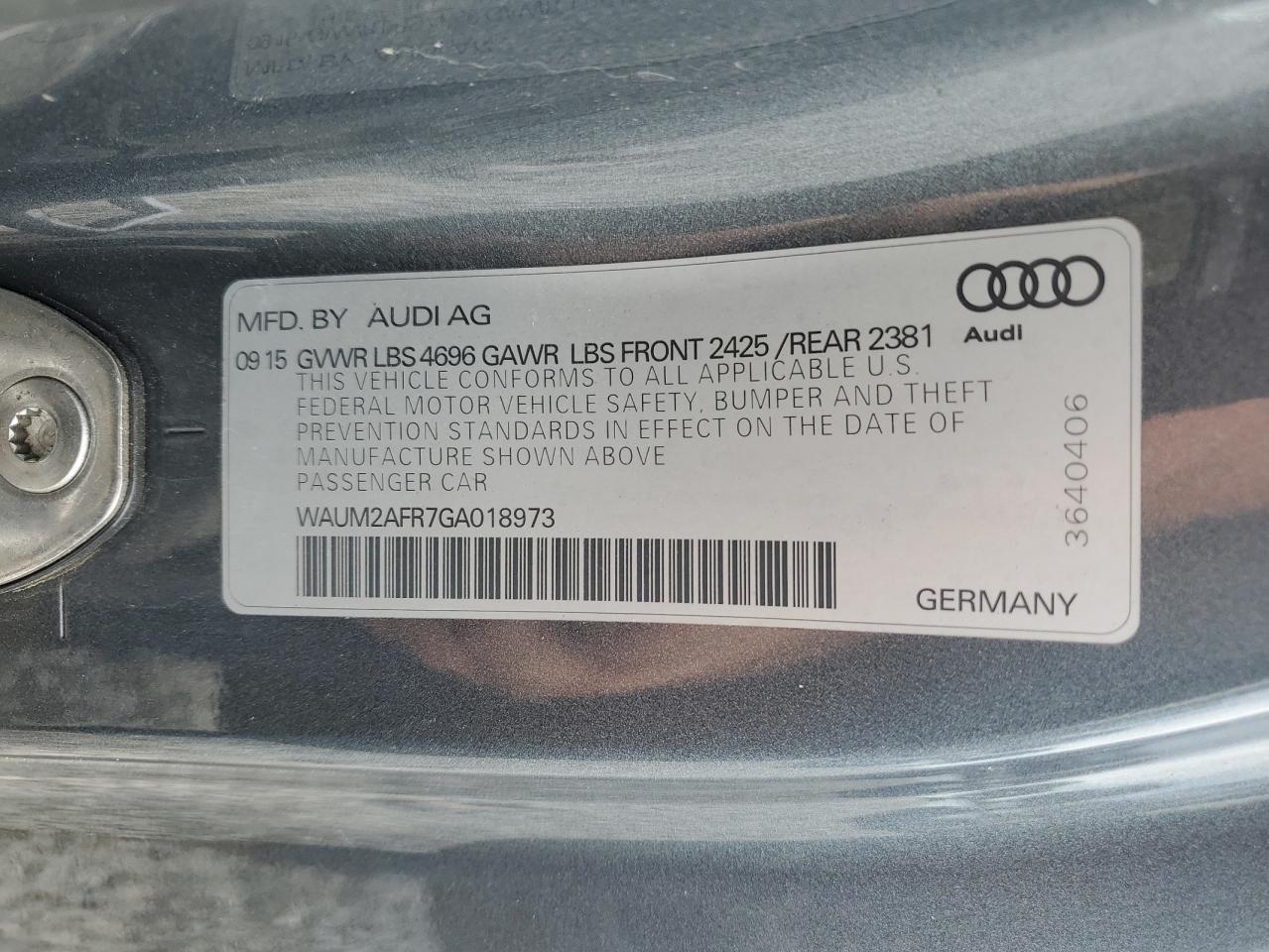 WAUM2AFR7GA018973 2016 Audi A5 Premium Plus S-Line