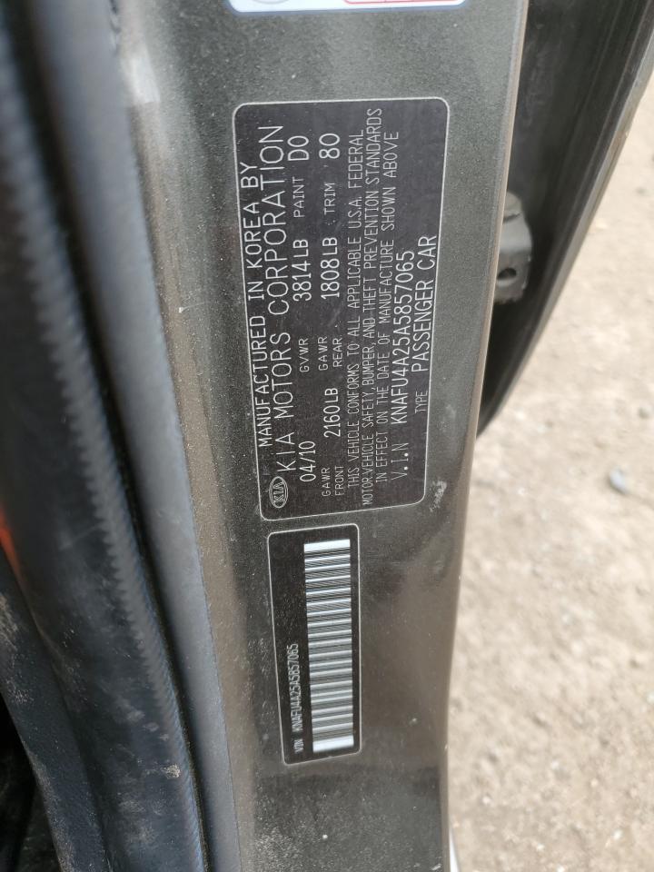 KNAFU4A25A5857065 2010 Kia Forte Ex