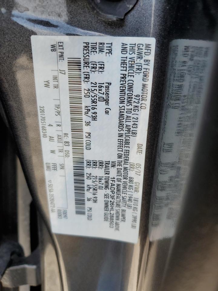 1FADP3F26HL288503 2017 Ford Focus Se