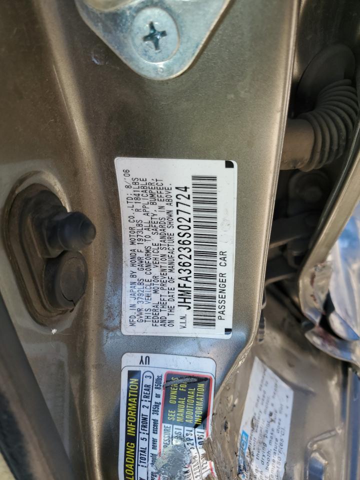 JHMFA36236S027724 2006 Honda Civic Hybrid