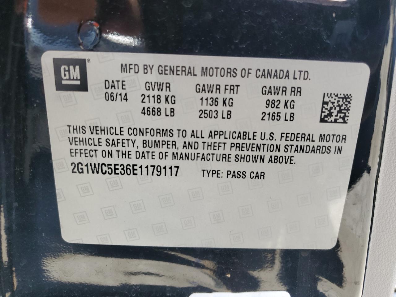 2G1WC5E36E1179117 2014 Chevrolet Impala Limited Ltz