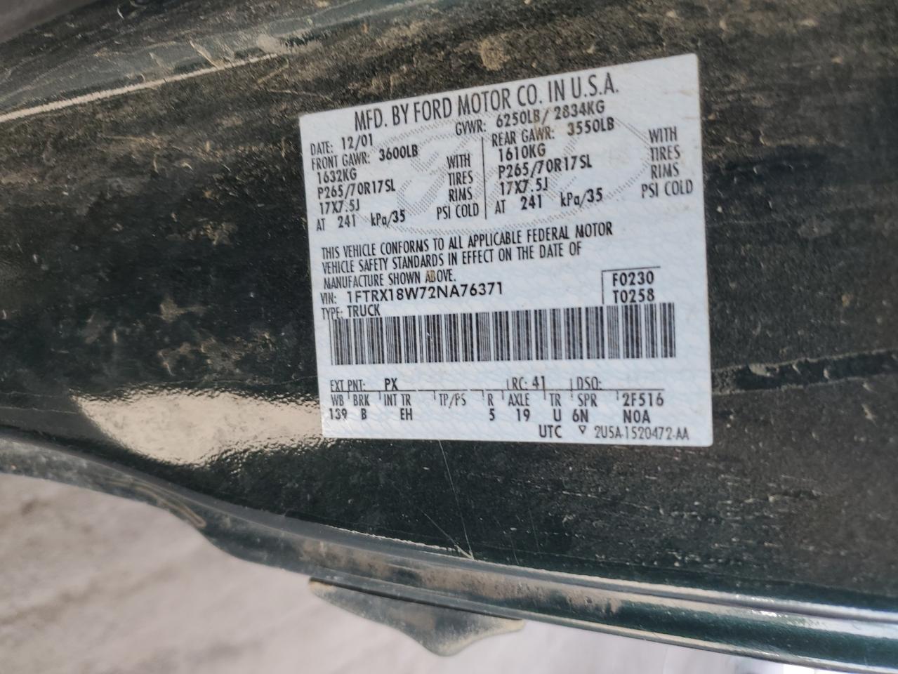 1FTRX18W72NA76371 2002 Ford F150