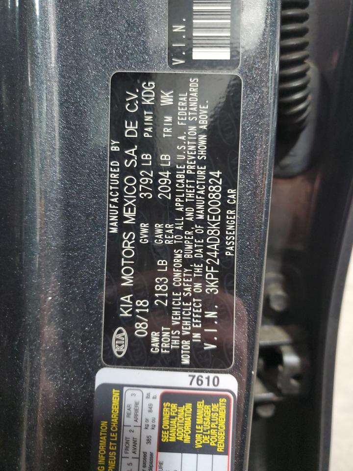 3KPF24AD8KE008824 2019 Kia Forte Fe