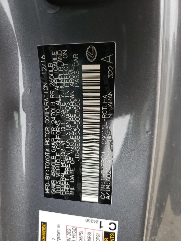 JTHSE5BC3H5007553 2017 Lexus Rc 350