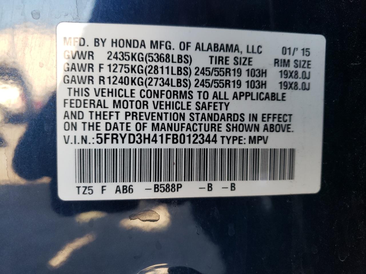 5FRYD3H41FB012344 2015 Acura Mdx Technology