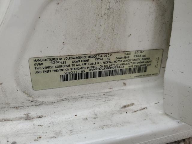 2008 Volkswagen Jetta Se VIN: 3VWRM71K08M057423 Lot: 55287914