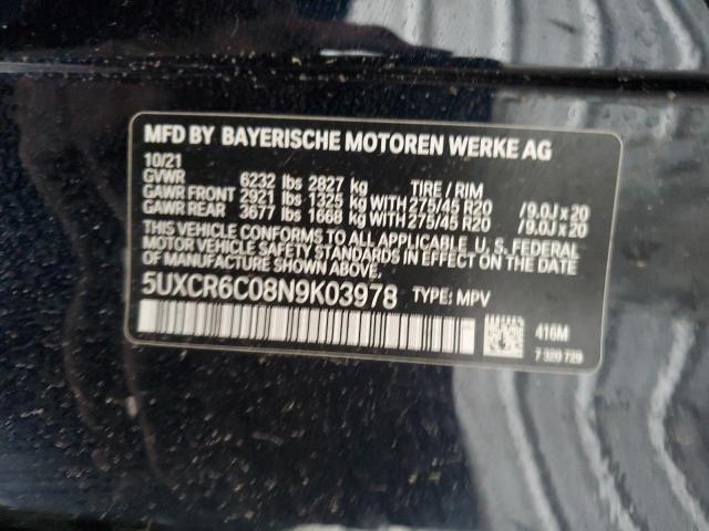 2022 BMW X5 xDrive40I VIN: 5UXCR6C08N9K03978 Lot: 54913844