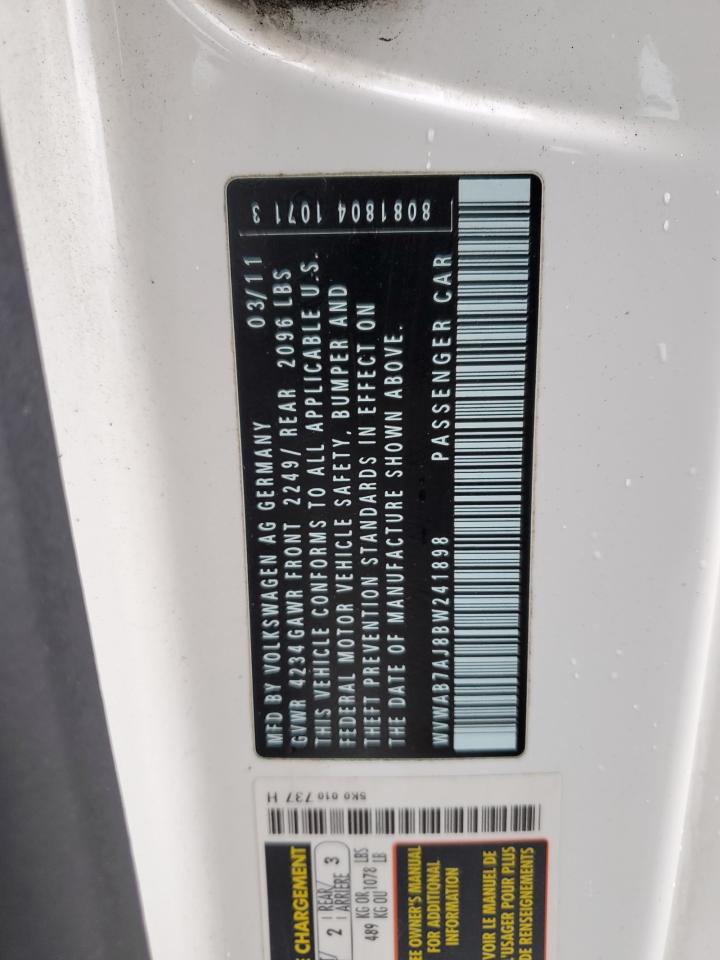 WVWAB7AJ8BW241898 2011 Volkswagen Golf