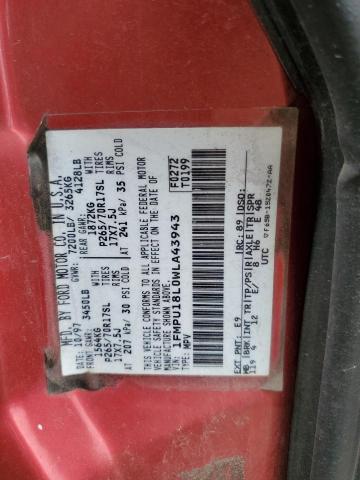 1998 Ford Expedition VIN: 1FMPU18L0WLA43943 Lot: 55179414