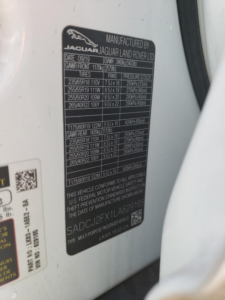 SADCJ2FX1LA629165 2020 Jaguar F-Pace Premium