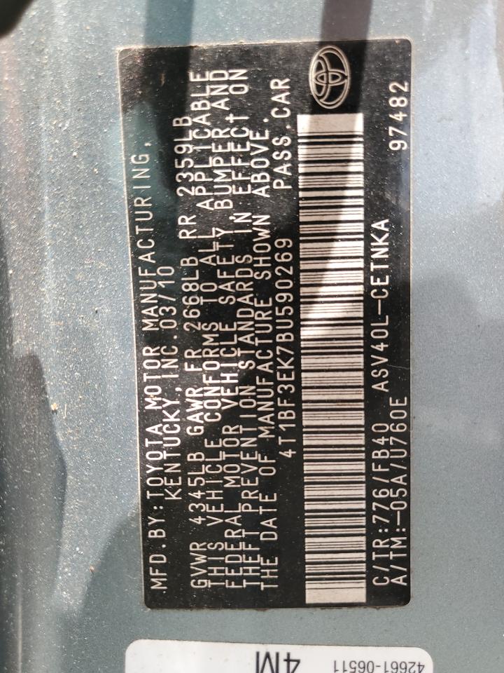 4T1BF3EK7BU590269 2011 Toyota Camry Base