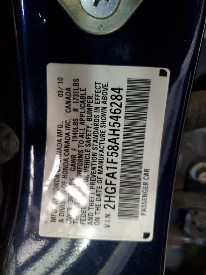 2HGFA1F58AH546284 2010 Honda Civic Lx