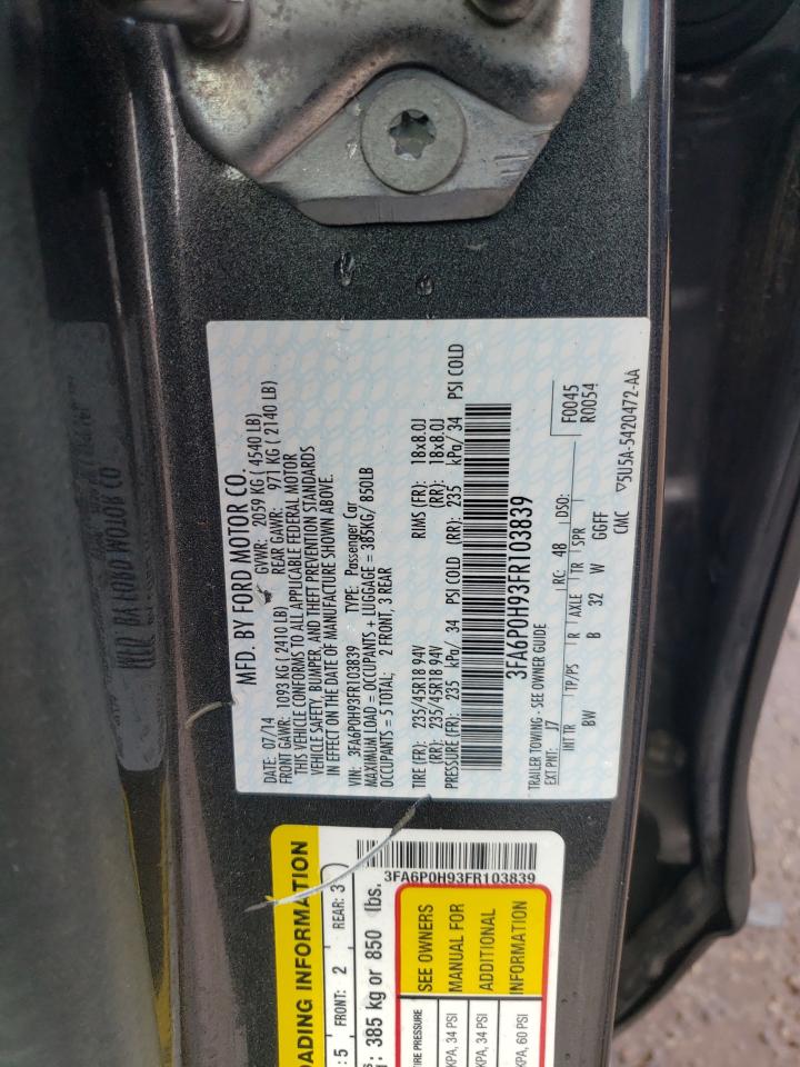 3FA6P0H93FR103839 2015 Ford Fusion Se