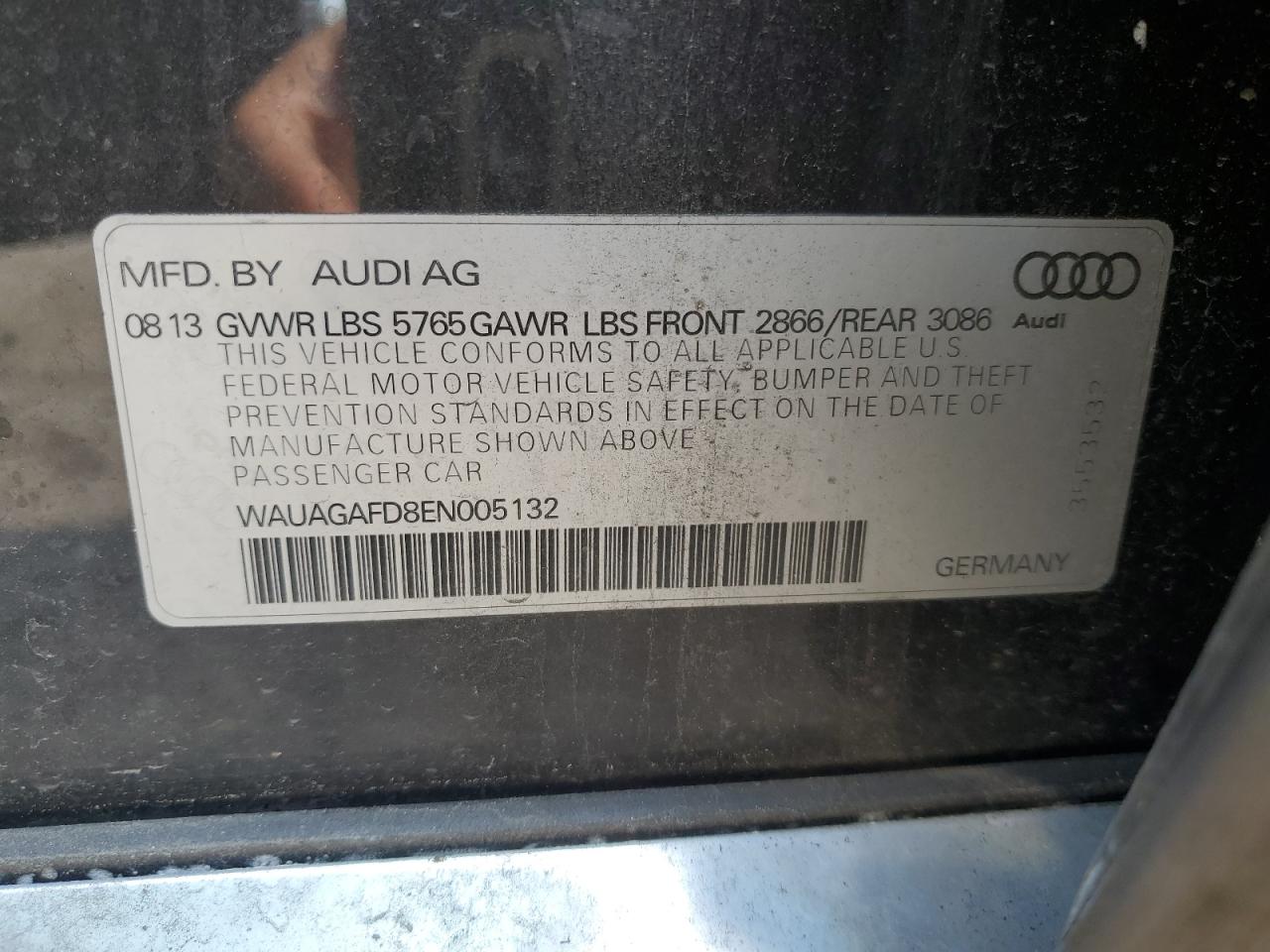 WAUAGAFD8EN005132 2014 Audi A8 Quattro