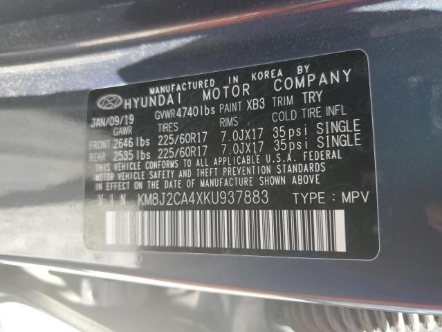 KM8J2CA4XKU937883 2019 Hyundai Tucson Se