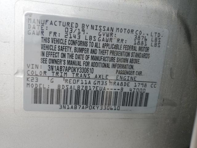 2019 Nissan Sentra S VIN: 3N1AB7AP0KY330610 Lot: 55256674