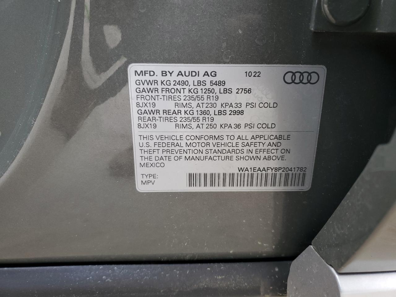 WA1EAAFY8P2041782 2023 Audi Q5 Premium Plus 45