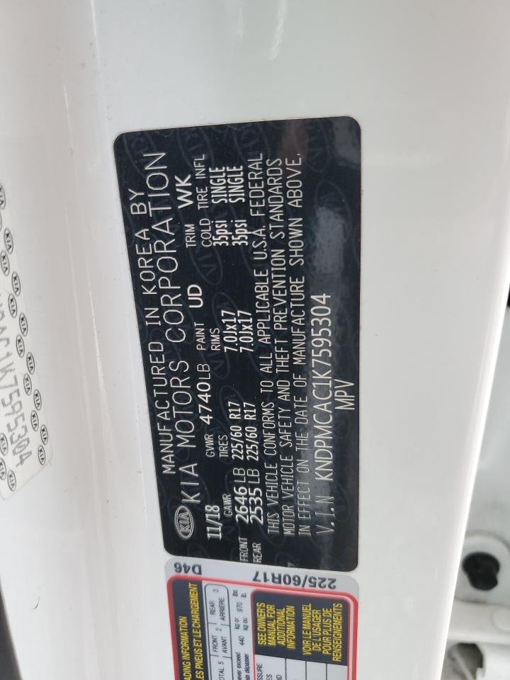 KNDPMCAC1K7595304 2019 Kia Sportage Lx