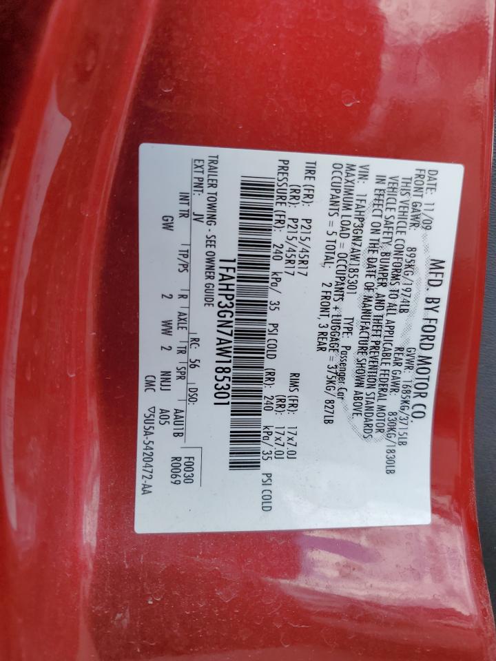 1FAHP3GN7AW185301 2010 Ford Focus Ses