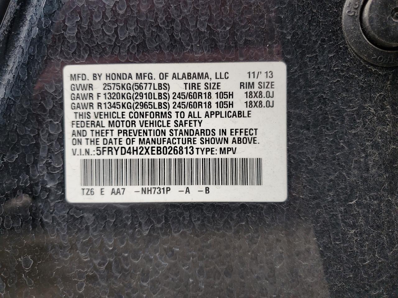 5FRYD4H2XEB026813 2014 Acura Mdx