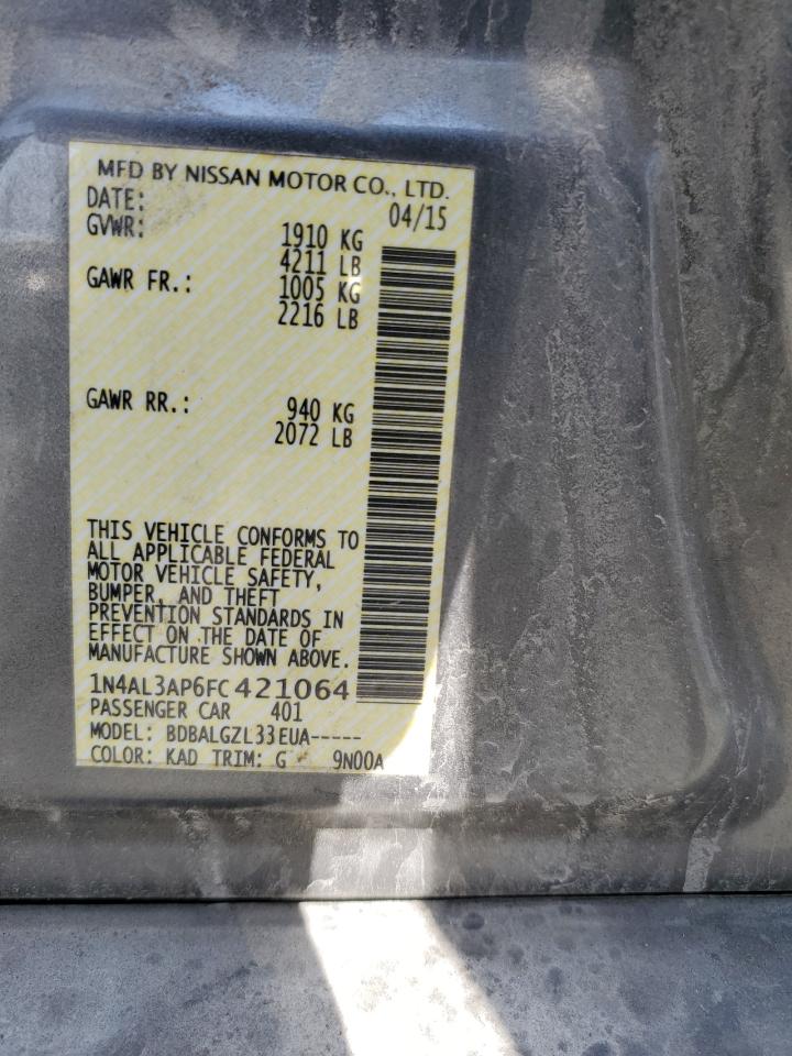 1N4AL3AP6FC421064 2015 Nissan Altima 2.5