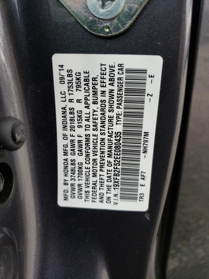 19XFB2F52EE080435 2014 Honda Civic Lx