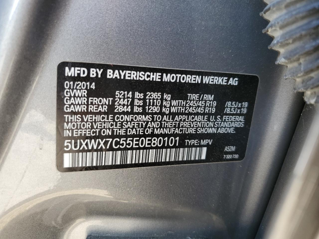 5UXWX7C55E0E80101 2014 BMW X3 xDrive35I