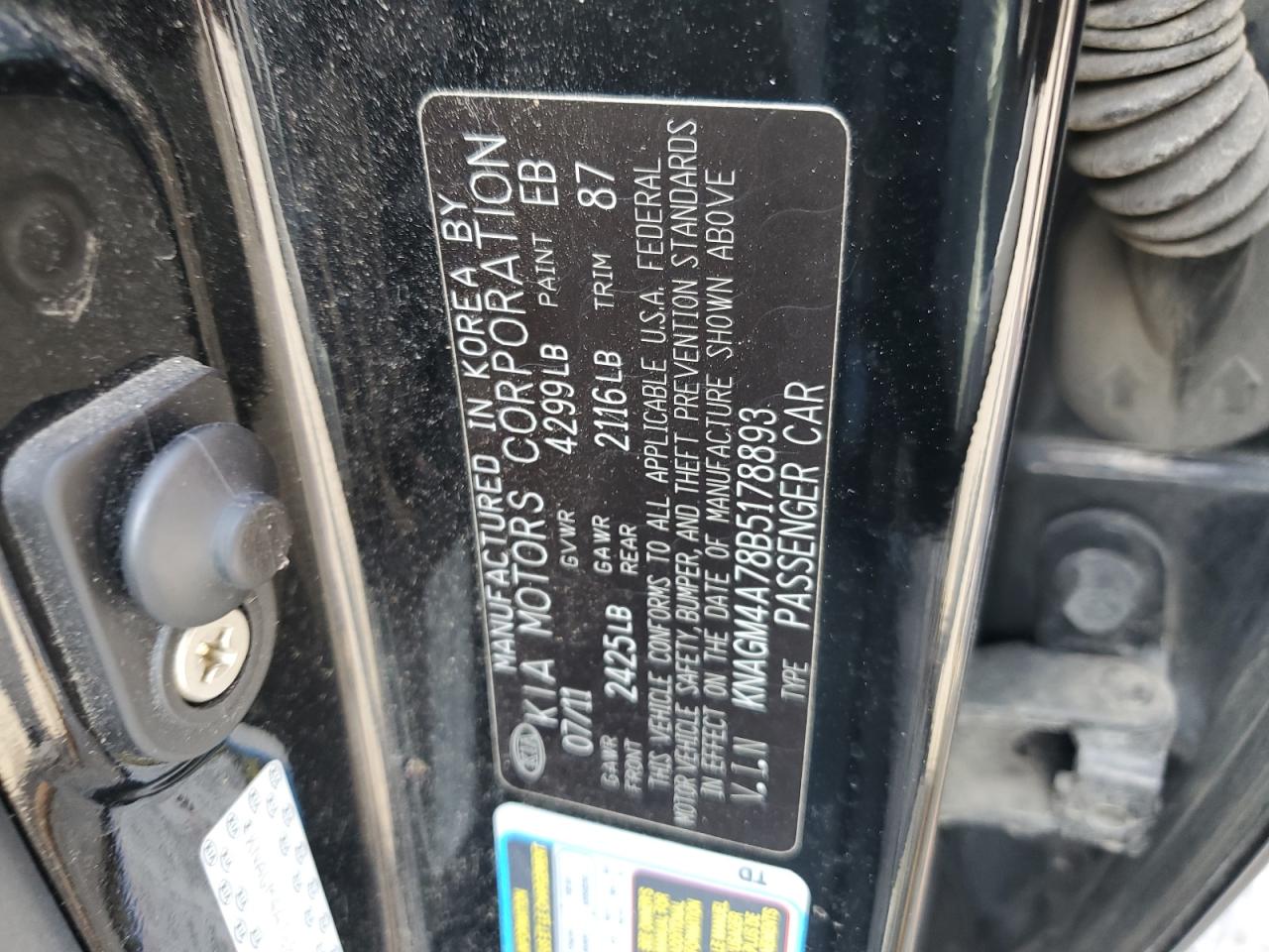 KNAGM4A78B5178893 2011 Kia Optima Lx