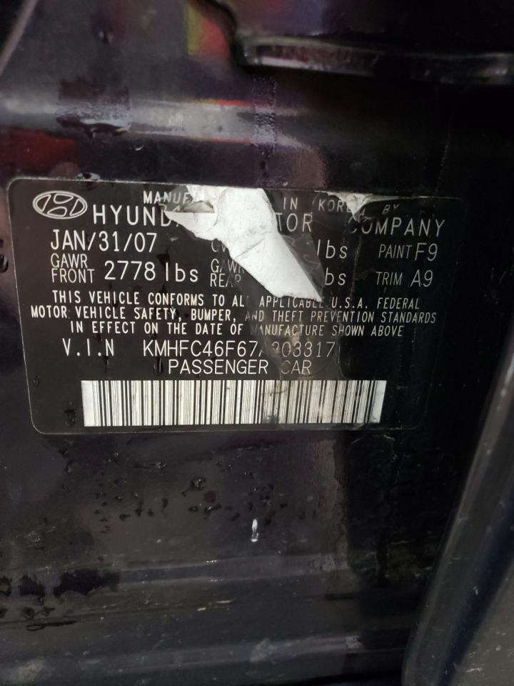 KMHFC46F67A203317 2007 Hyundai Azera Se