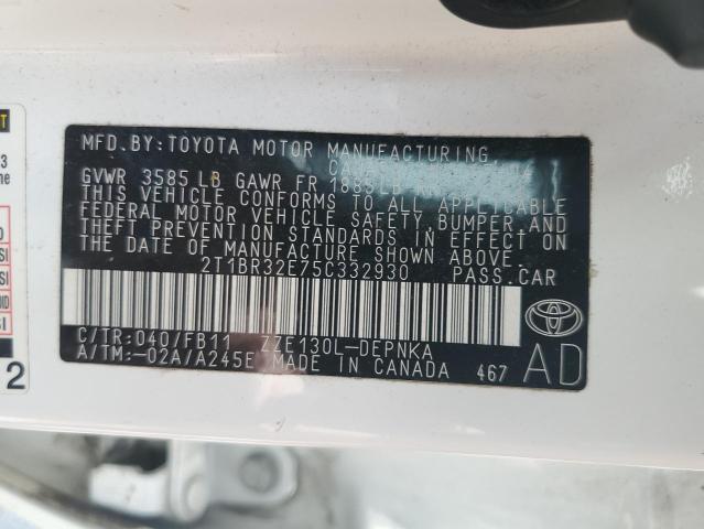 2005 Toyota Corolla Ce VIN: 2T1BR32E75C332930 Lot: 55145664