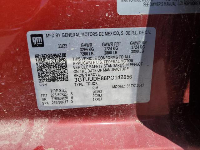 2023 GMC Sierra K1500 Slt VIN: 3GTUUDE88PG142856 Lot: 54792704