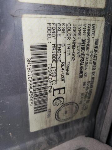 2010 Nissan Versa S VIN: 3N1BC1CP3AL454670 Lot: 52202724