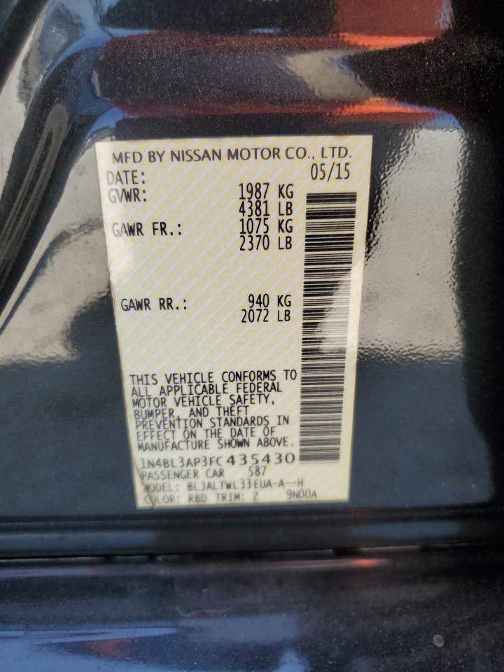 1N4BL3AP3FC435430 2015 Nissan Altima 3.5S