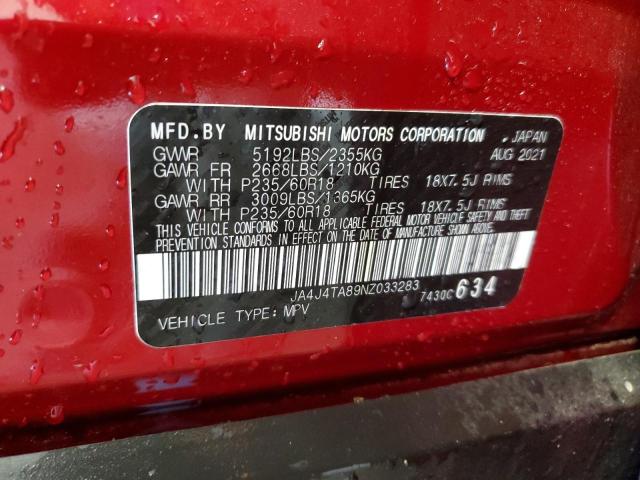 2022 Mitsubishi Outlander Es VIN: JA4J4TA89NZ033283 Lot: 57127414