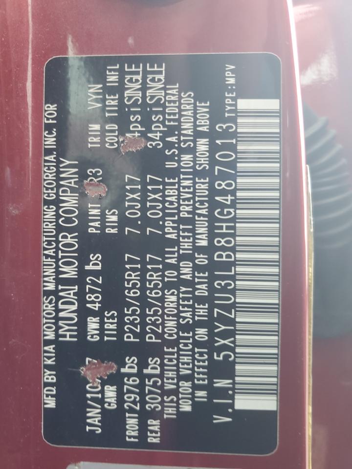 5XYZU3LB8HG487013 2017 Hyundai Santa Fe Sport