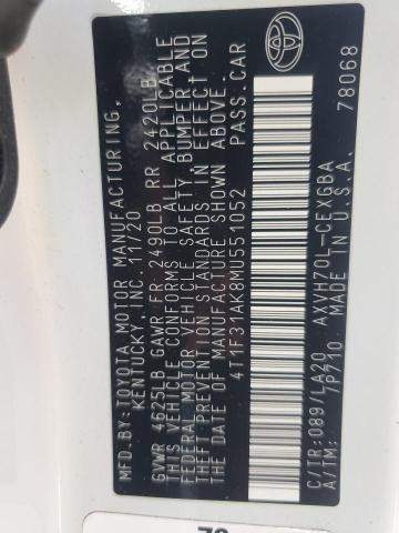 2021 TOYOTA CAMRY XLE - 4T1F31AK8MU551052