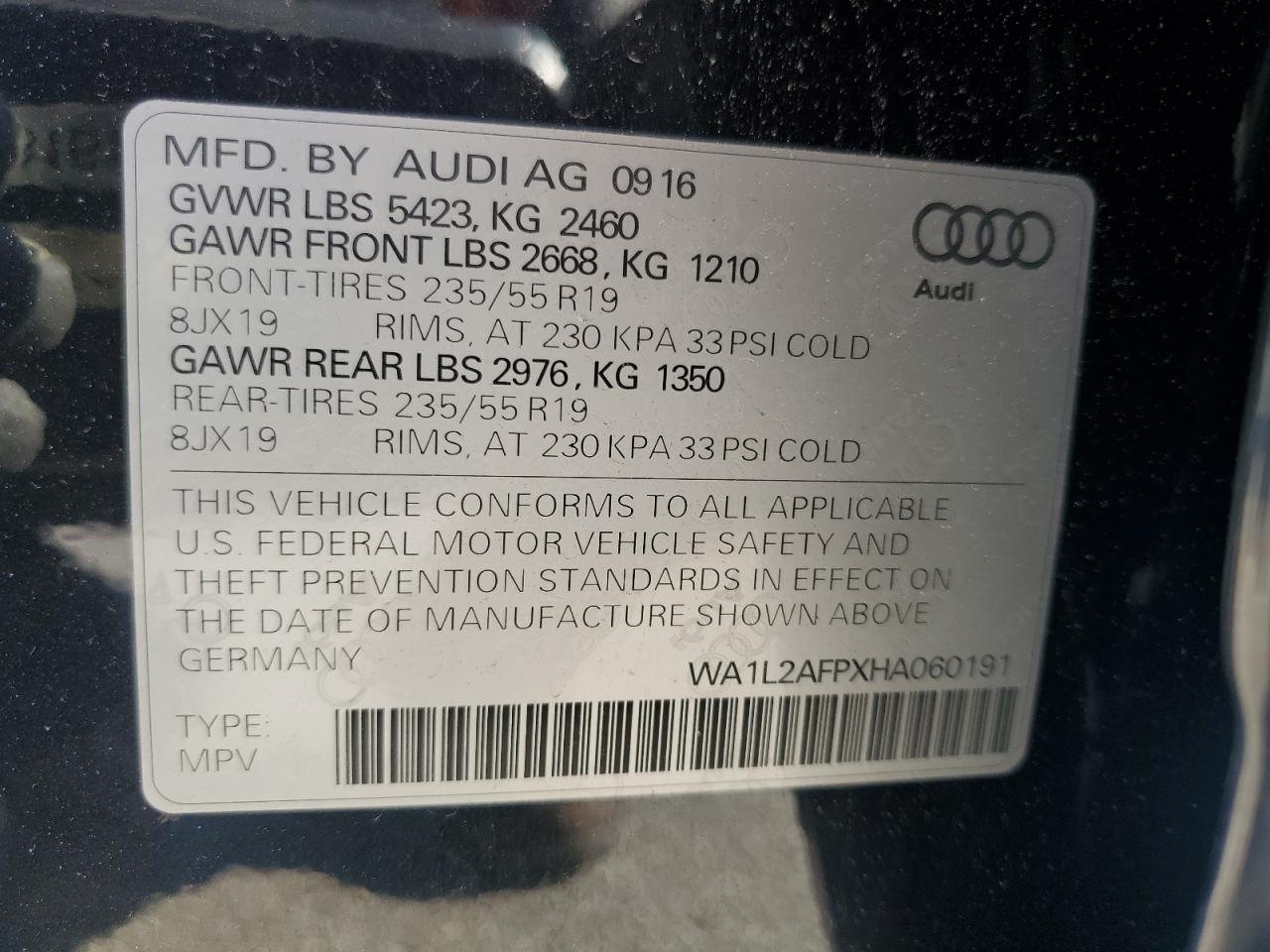 Lot #3034283200 2017 AUDI Q5 PREMIUM