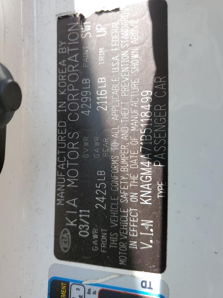 KNAGM4A71B5118499 2011 Kia Optima Lx