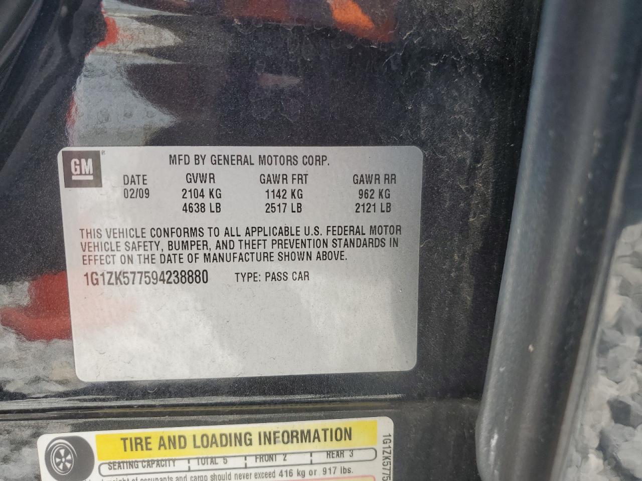 1G1ZK577594238880 2009 Chevrolet Malibu Ltz