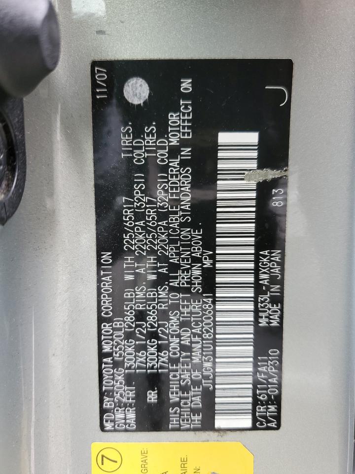 JTJGW31U182006841 2008 Lexus Rx 400H