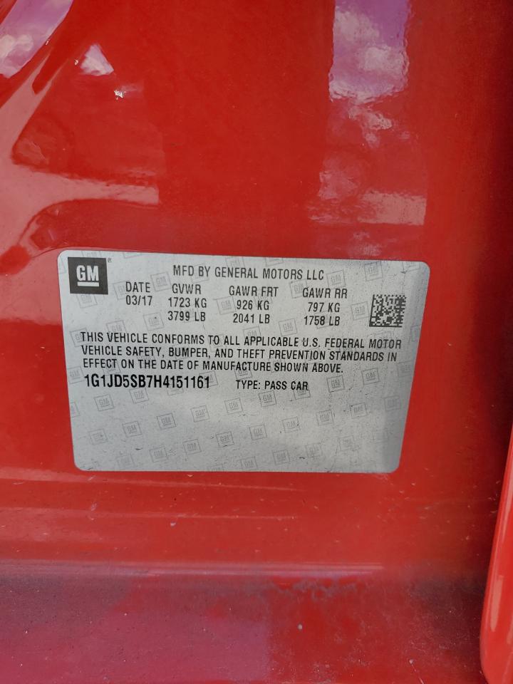 1G1JD5SB7H4151161 2017 Chevrolet Sonic Lt