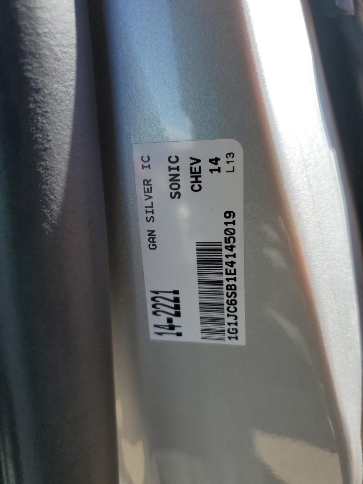 1G1JC6SB1E4145019 2014 Chevrolet Sonic Lt