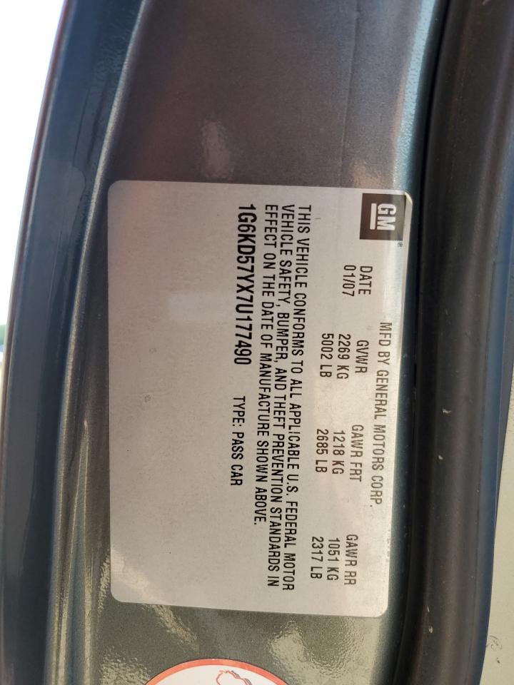 1G6KD57YX7U177490 2007 Cadillac Dts