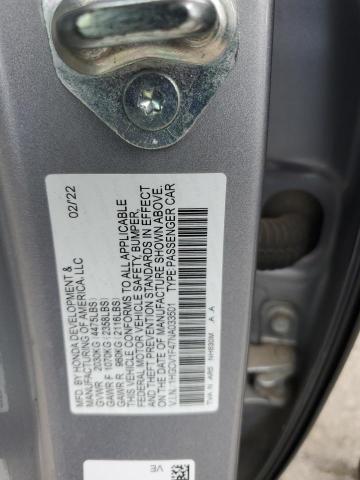 2022 Honda Accord Sport Se VIN: 1HGCV1F47NA033501 Lot: 55134344