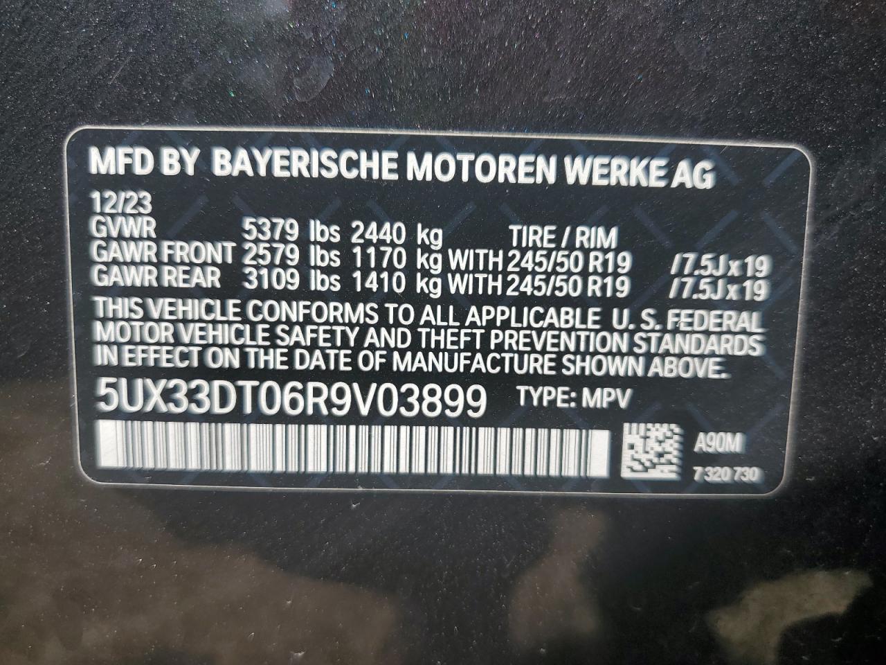 5UX33DT06R9V03899 2024 BMW X4 xDrive30I